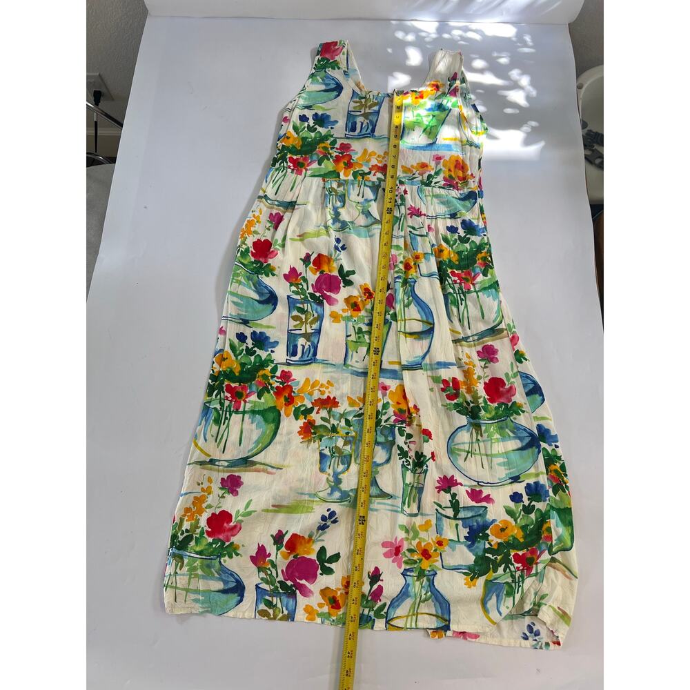 Jams World Womens Small Floral Midi Dress Beach Boho Vacation Resort Watercolor - Picture 15 of 16